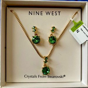Nine West Swarovski Crystal Emerald Necklace